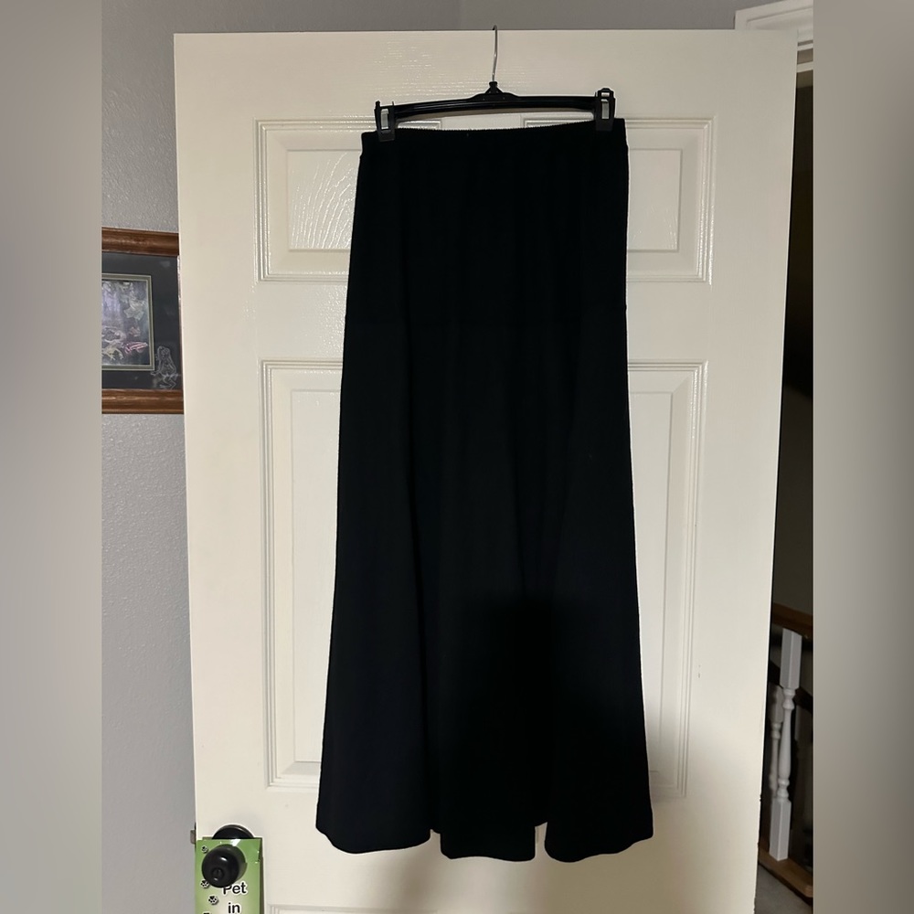 Black floor length knit skirt